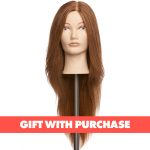 Nadine mannequin head with extra long hair.