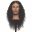 Mannequin head with long, dark, curly hair