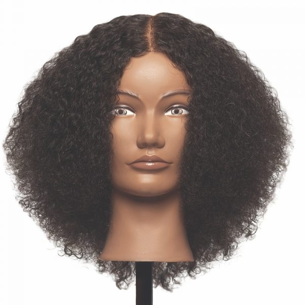 Mannequin head with textured hair