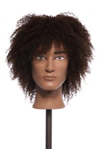 Barbering mannequin with textured hair
