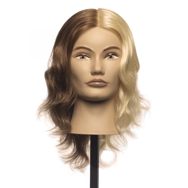 Mannequin head featuring two base colours